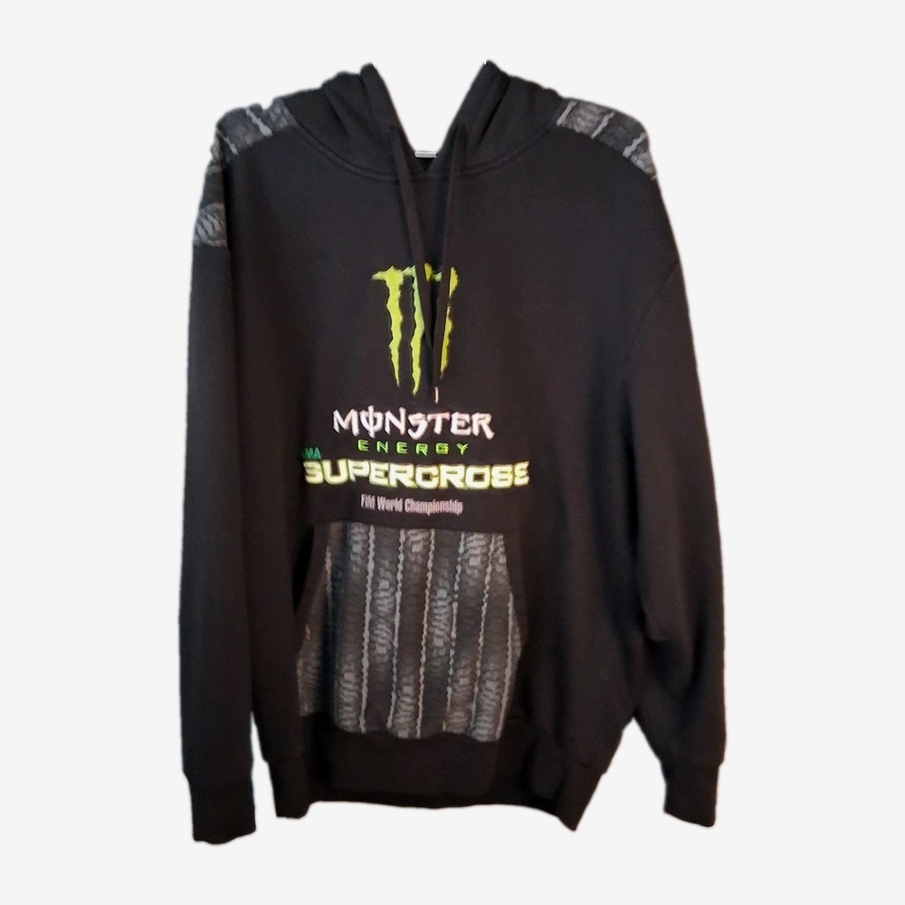 Monster Energy Hoodie Men's Large Supercross Dirt Bike FIM World Championship